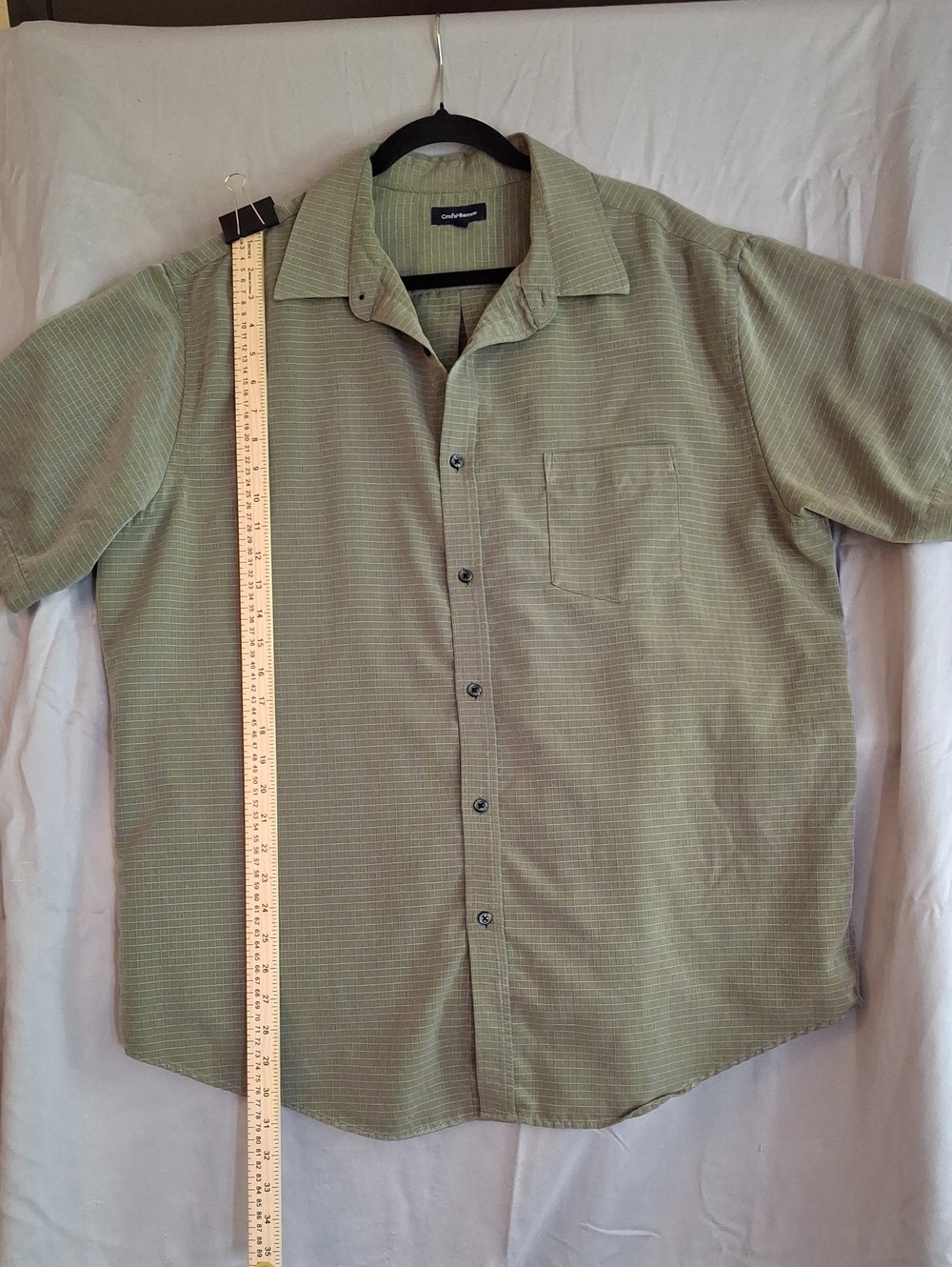 croft & barrow green striped short-sleeve button-down shirt